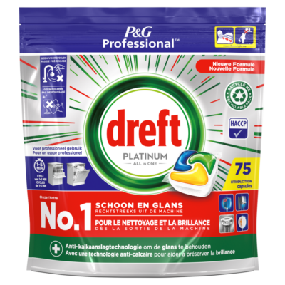 Dreft Platinum Lemon All in 1 Vaatwastabletten - 75 tabs