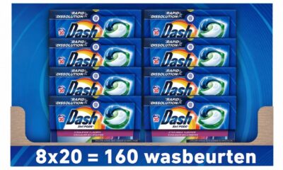 Dash - Stralende Kleuren - Wasmiddel Capsules - All-in-1 Pods - Gekleurde Was – 8x20 Wasbeurten (160 wasbeurten) - Voordeelverpakking
